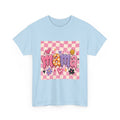Mama Checkerboard Graphic Tee — Cute Pink Heart & Flower Mother's Day Shirt