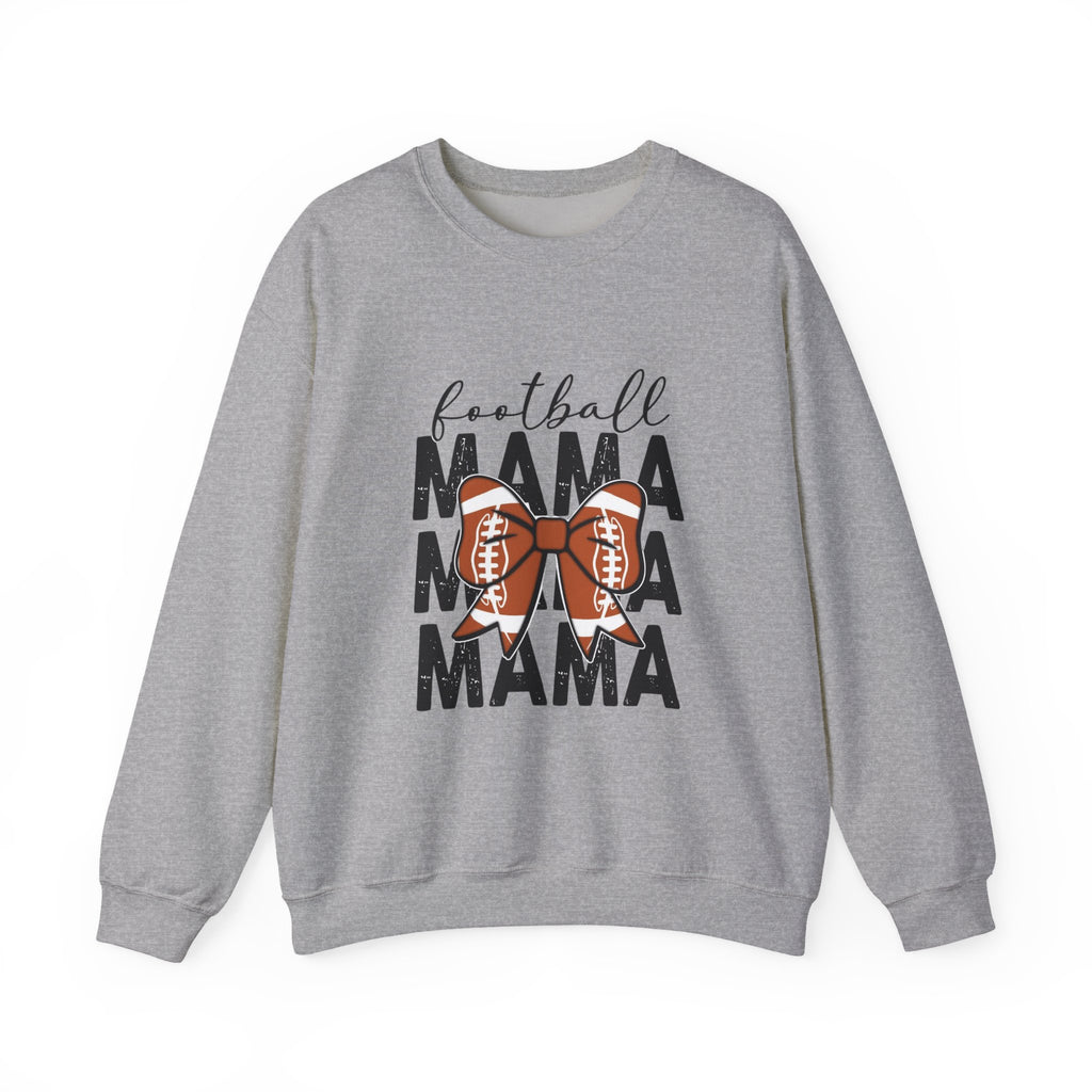 Football Mama Crewneck Sweatshirt — 'Football Mama Mama Mama' Bow Design
