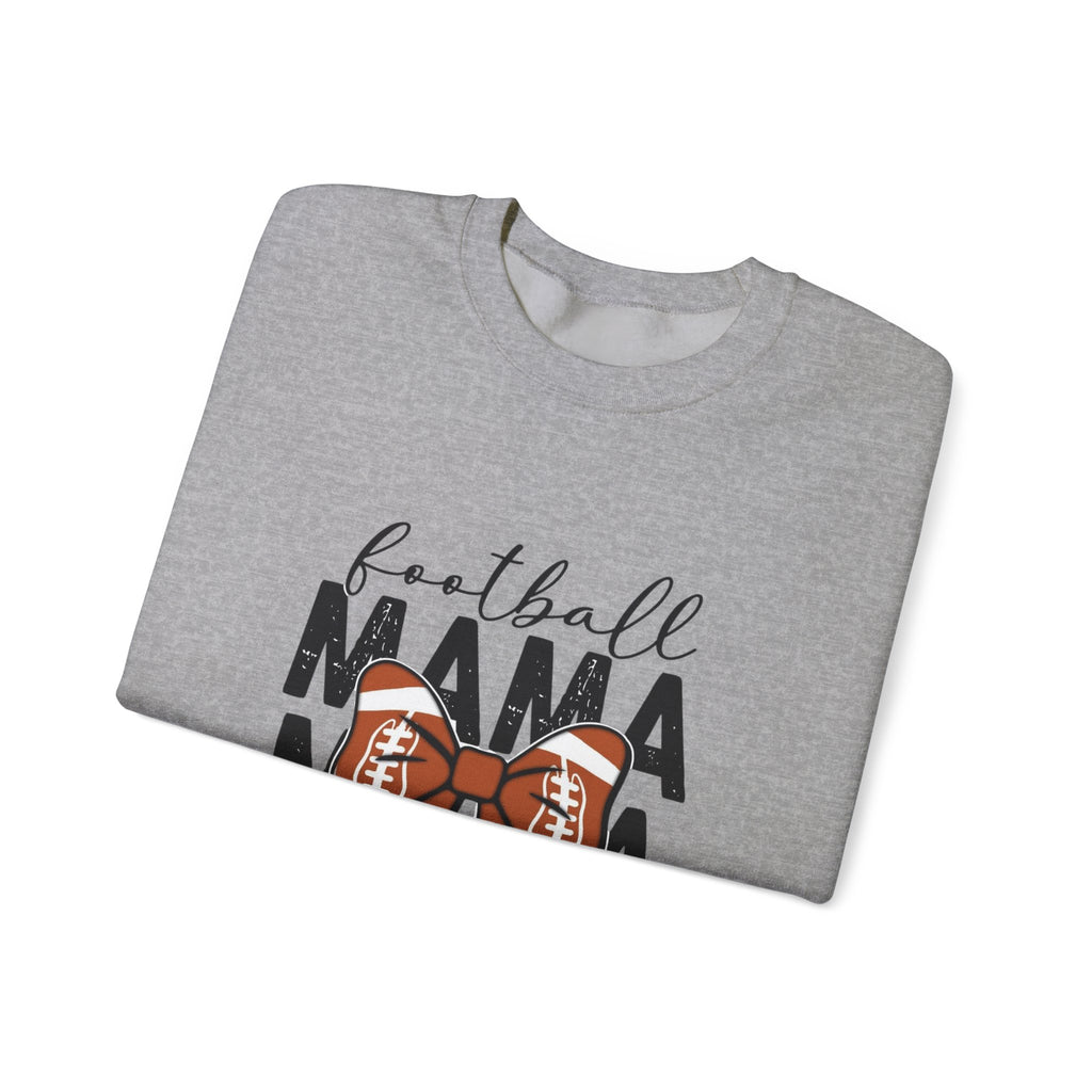 Football Mama Crewneck Sweatshirt — 'Football Mama Mama Mama' Bow Design