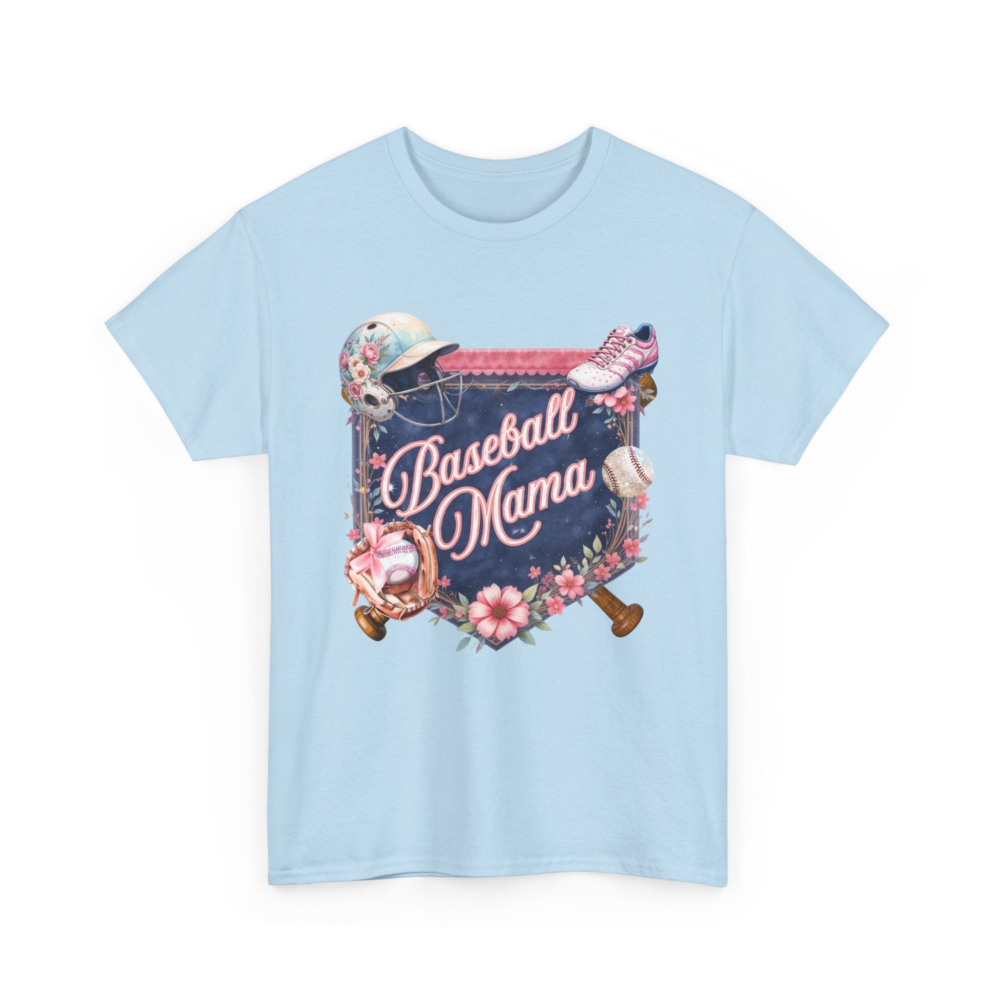 Baseball Mama T-Shirt — Floral Softball/Baseball Mom Tee