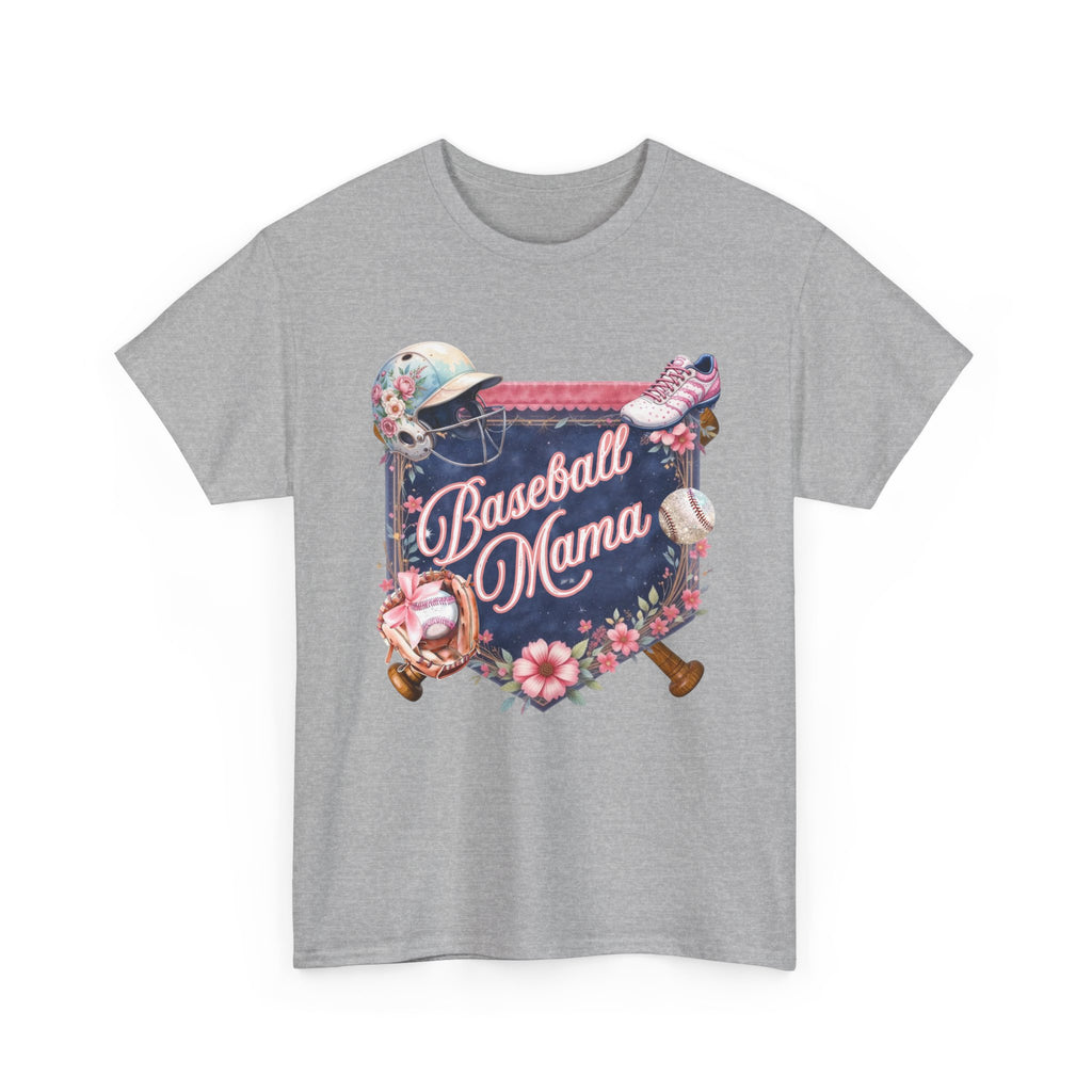 Baseball Mama T-Shirt — Floral Softball/Baseball Mom Tee