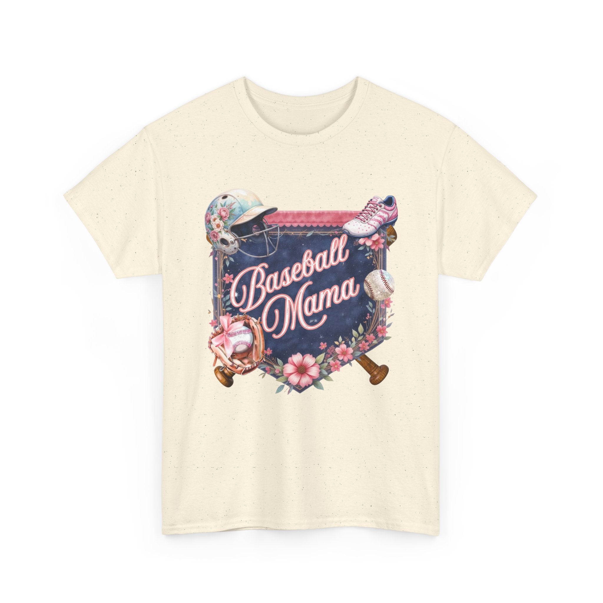 Baseball Mama T-Shirt — Floral Softball/Baseball Mom Tee