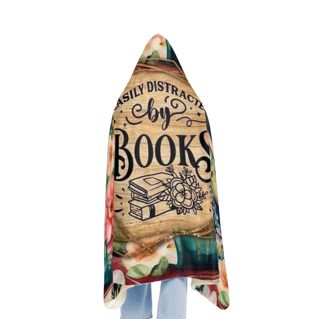 Easily Distracted by Books Hooded Blanket — Floral Reader Throw