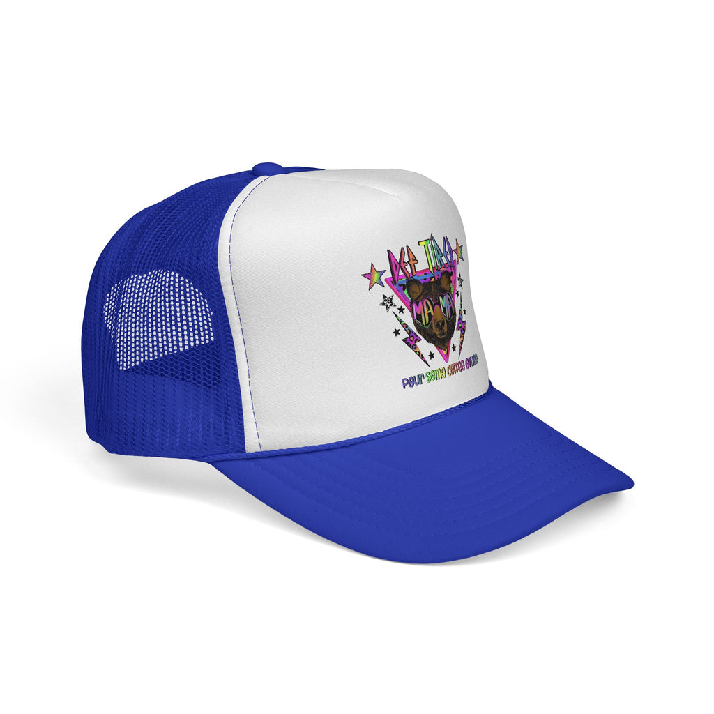 Neon Mountain Bear Trucker Cap | Retro Stars Graphic Trucker Cap