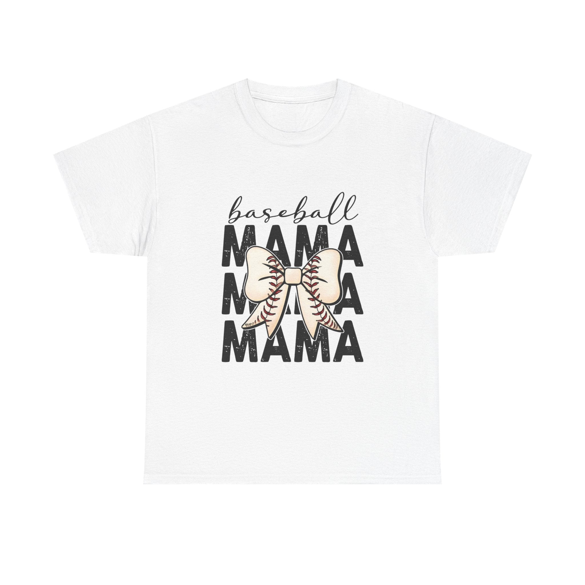 Baseball Mama T-Shirt — Cute Bow Baseball Mom Tee