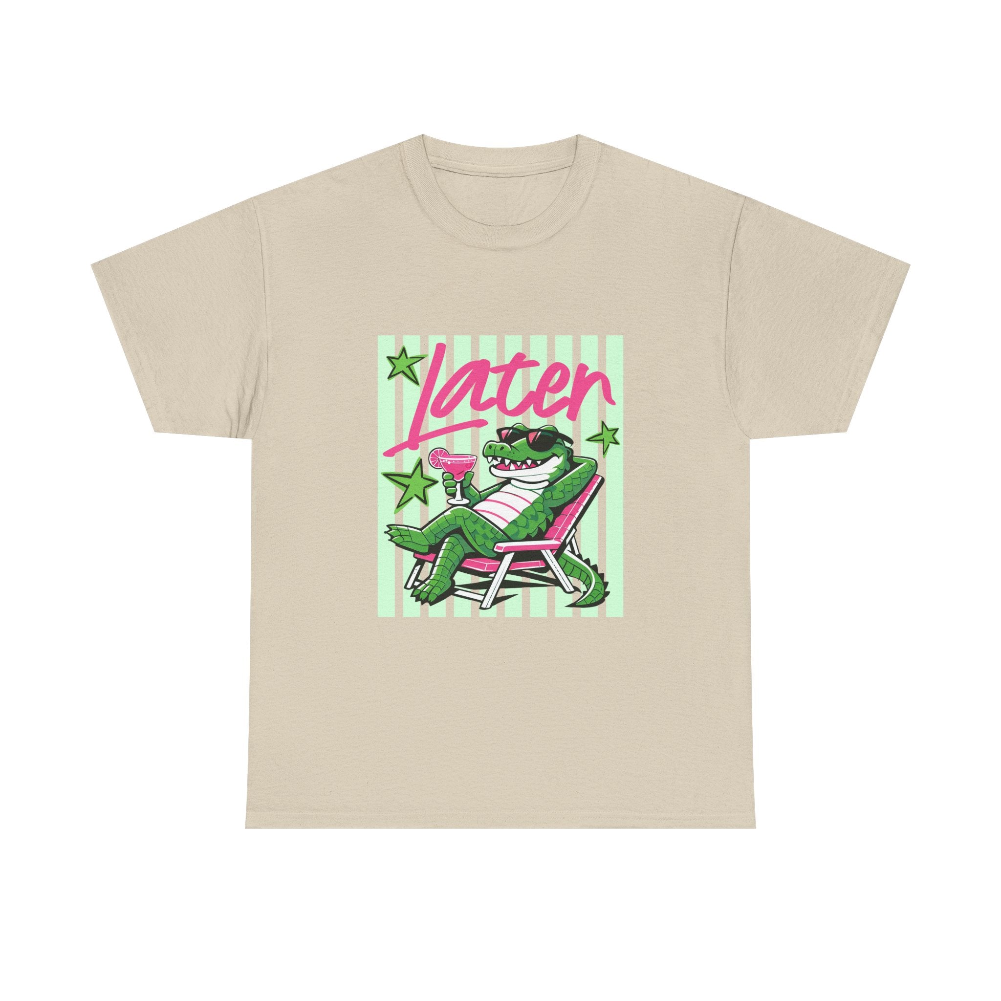 Crocodile Chill Tee — "Later" Lounge Alligator Graphic T-Shirt