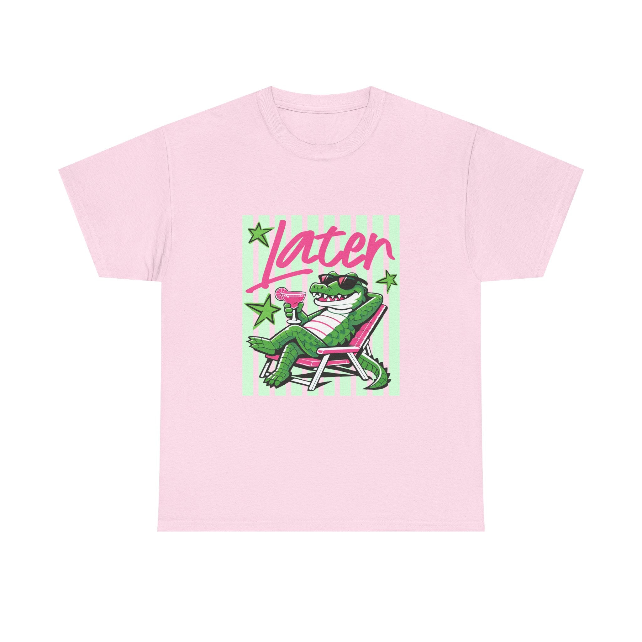 Crocodile Chill Tee — "Later" Lounge Alligator Graphic T-Shirt