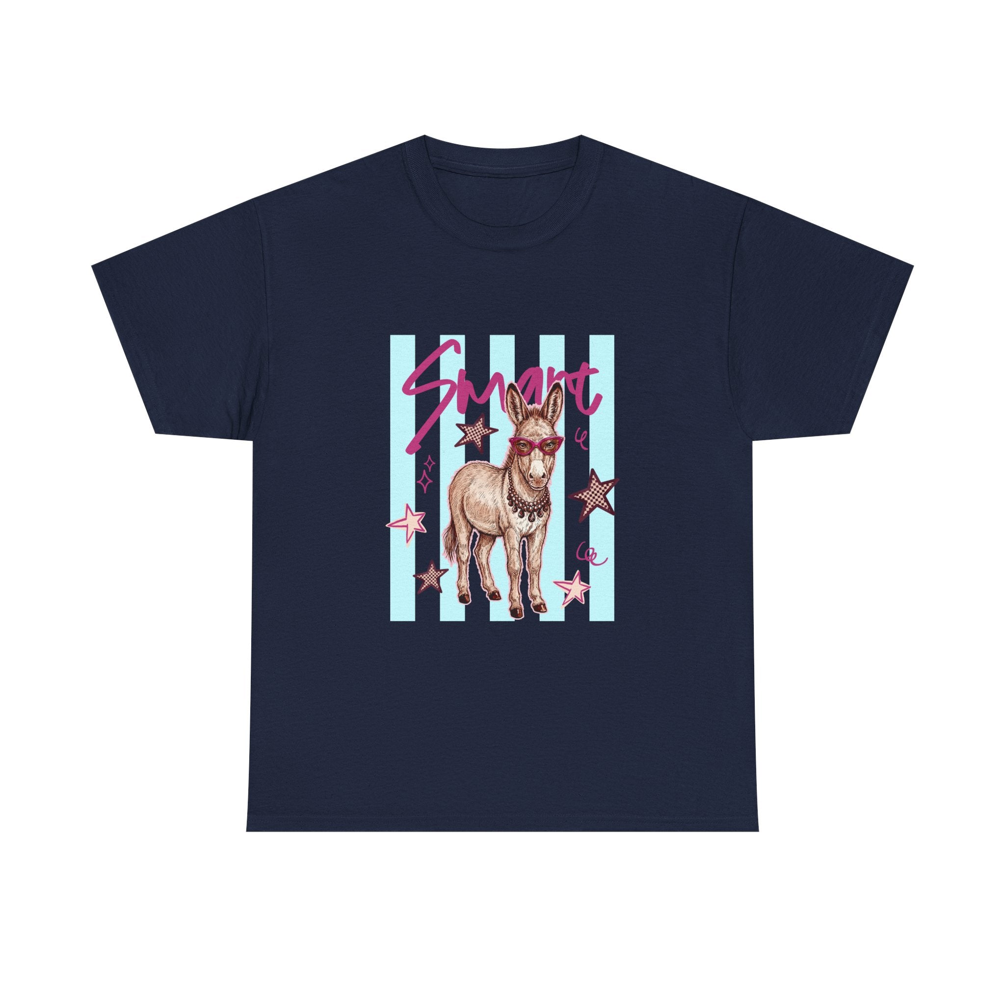 Donkey 'Smart' Graphic Tee — Cute Retro Animal Shirt