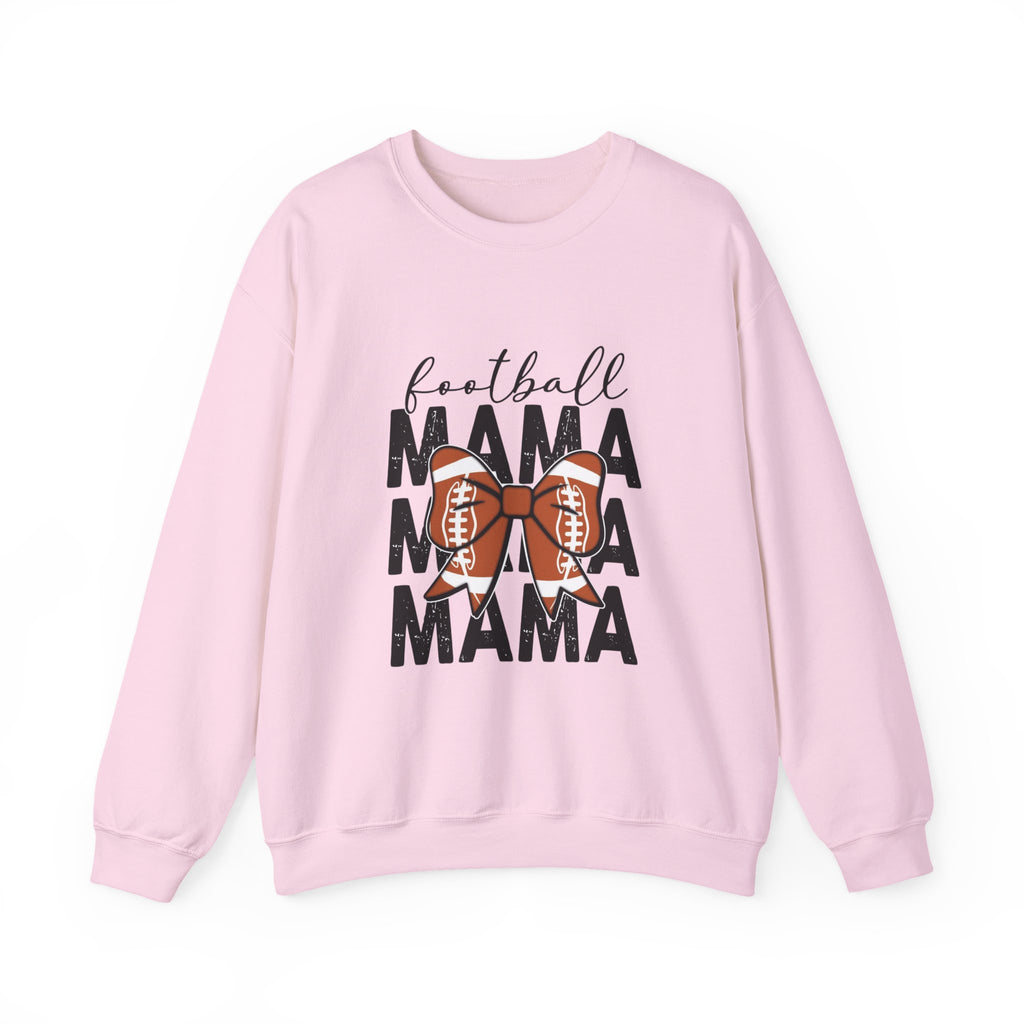 Football Mama Crewneck Sweatshirt — 'Football Mama Mama Mama' Bow Design