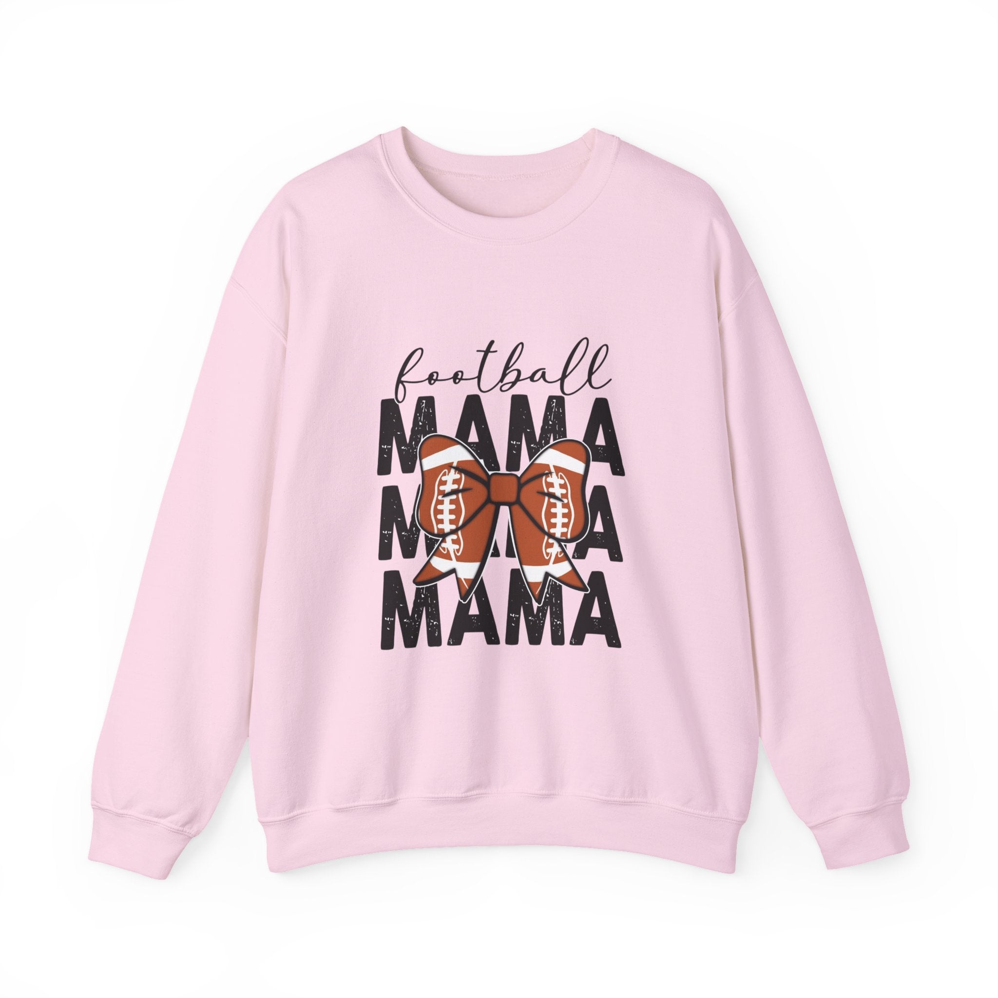 Football Mama Crewneck Sweatshirt — 'Football Mama Mama Mama' Bow Design