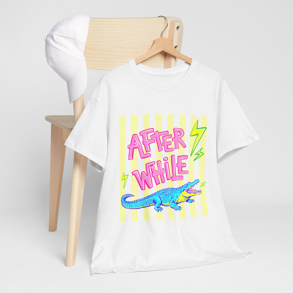 After While Alligator T-Shirt — Retro Neon Graphic Tee