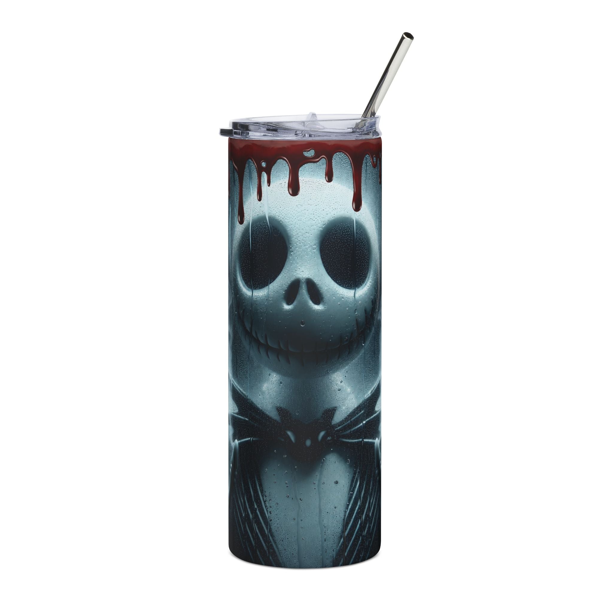20oz Stainless Steel Tumbler – Gothic Skull Drip Design (Bloody Edge)
