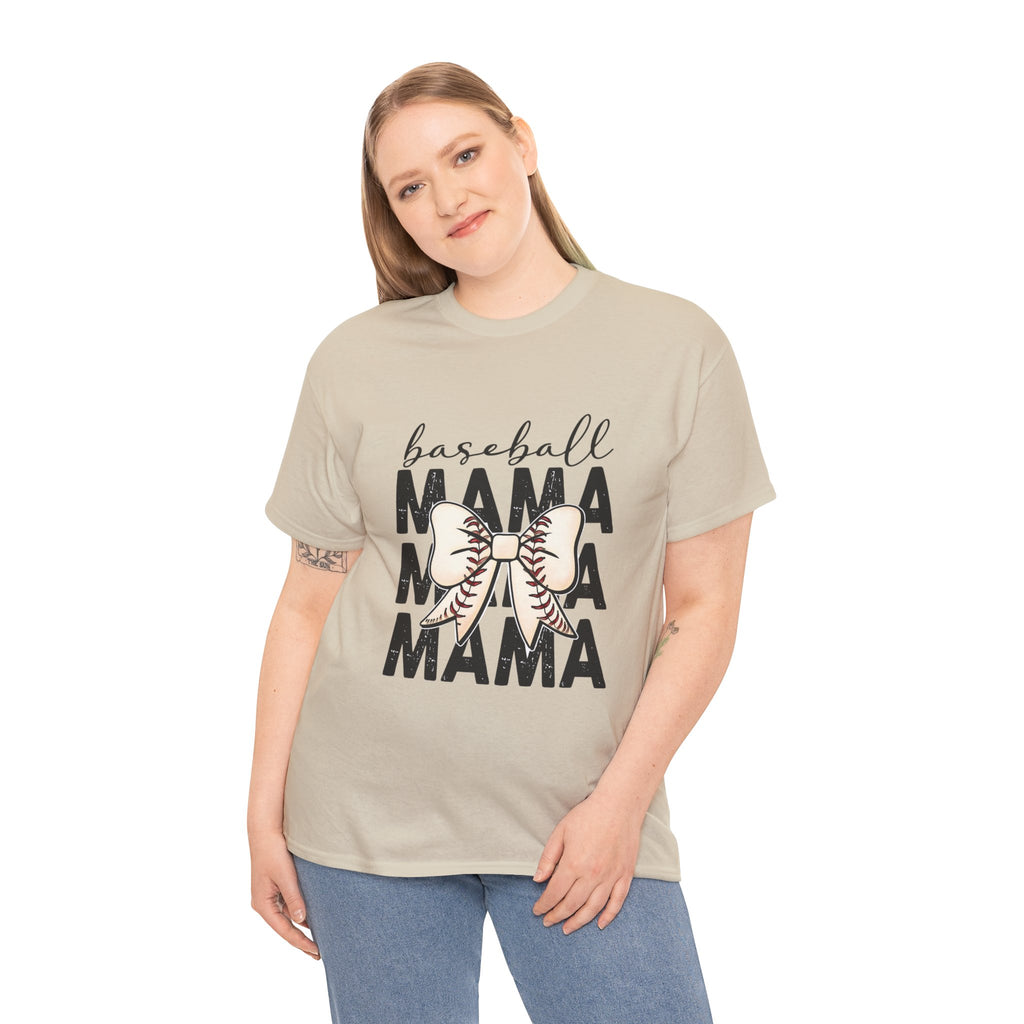 Baseball Mama T-Shirt — Cute Bow Baseball Mom Tee
