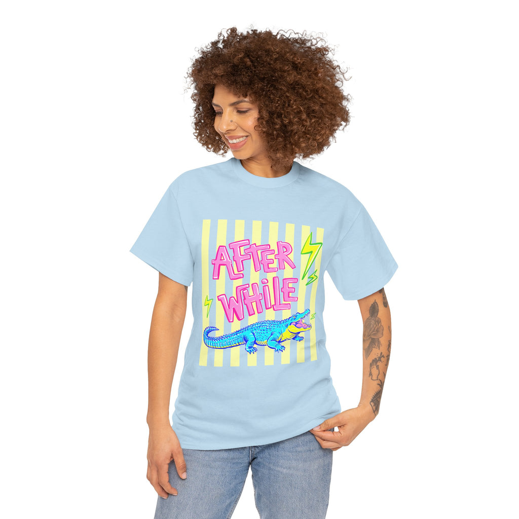 After While Alligator T-Shirt — Retro Neon Graphic Tee