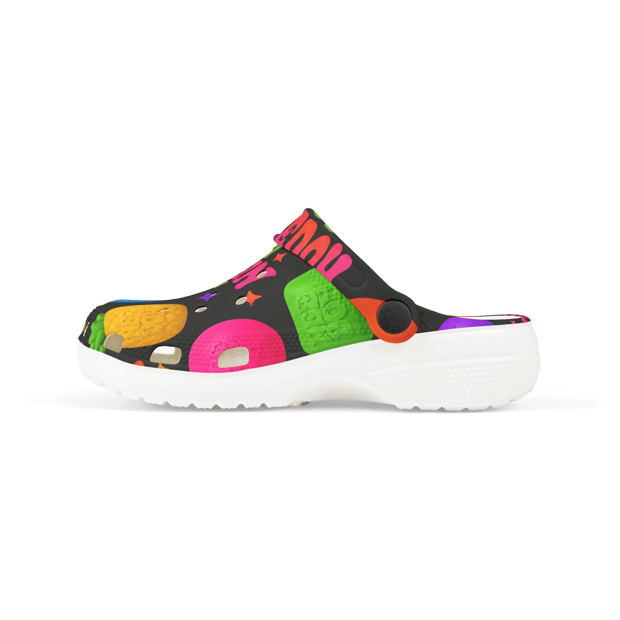 Bright, playful EVA foam clogs designed for kids