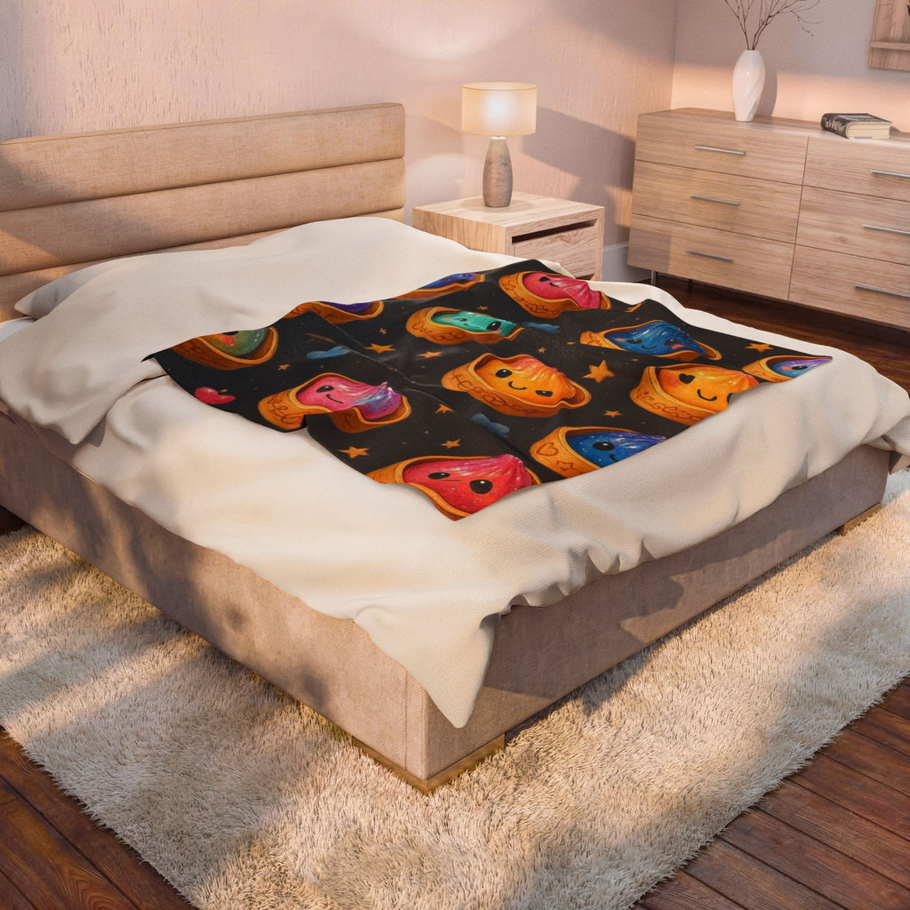 Kawaii Rainbow Dumpling Velveteen Plush Blanket