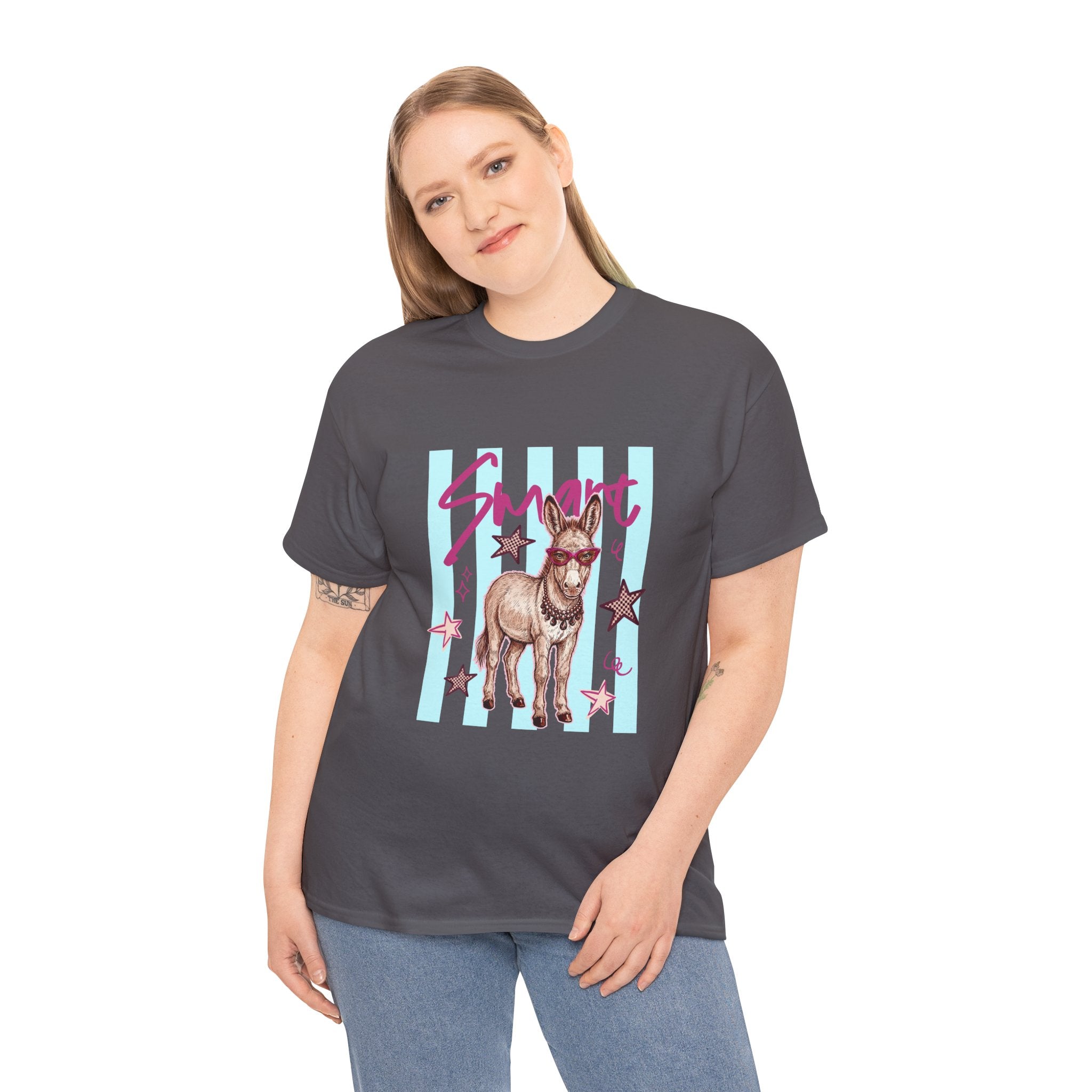 Donkey 'Smart' Graphic Tee — Cute Retro Animal Shirt