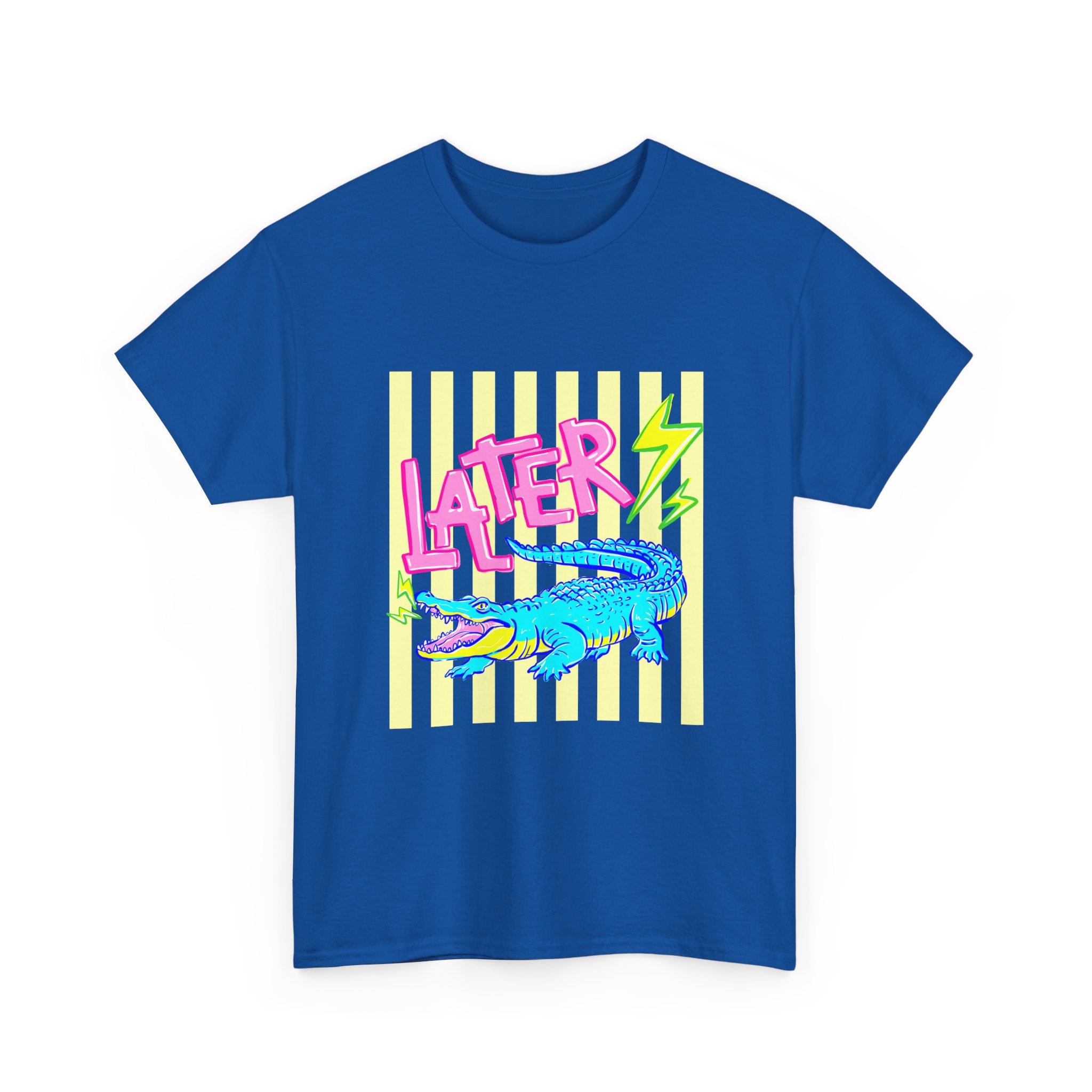Later Gator Graphic Tee - Neon Retro Alligator Shirt