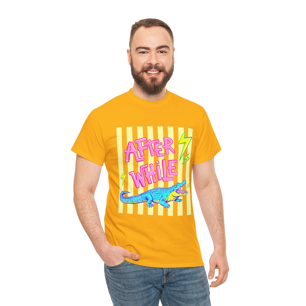 After While Alligator T-Shirt — Retro Neon Graphic Tee