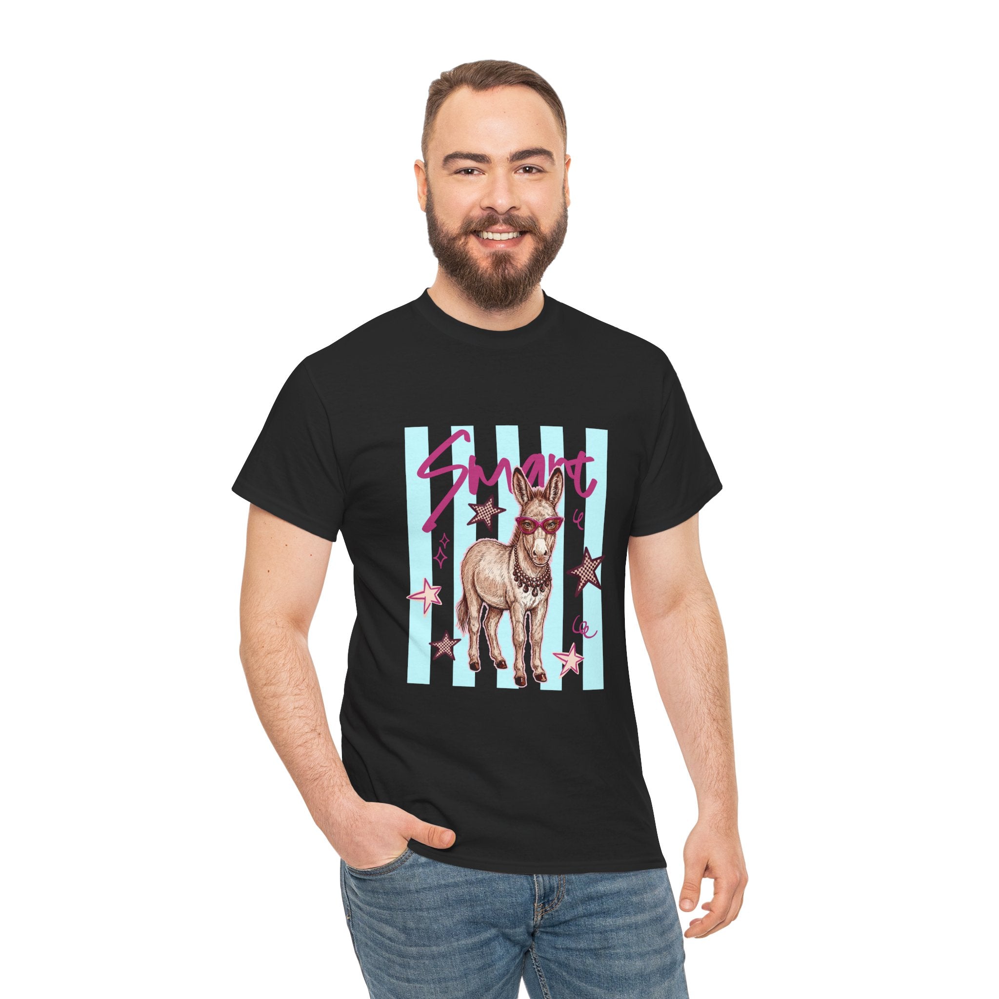 Donkey 'Smart' Graphic Tee — Cute Retro Animal Shirt