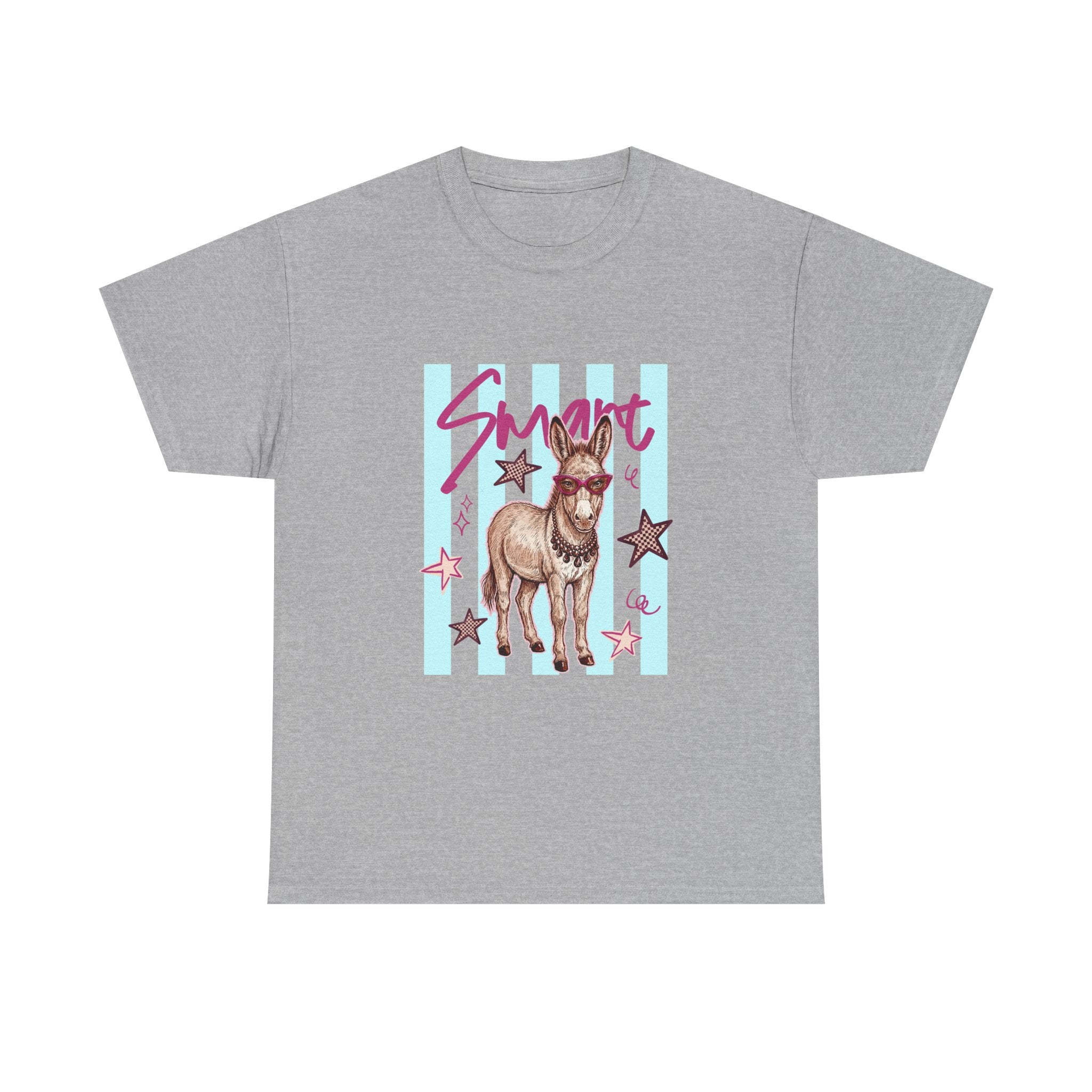 Donkey 'Smart' Graphic Tee — Cute Retro Animal Shirt