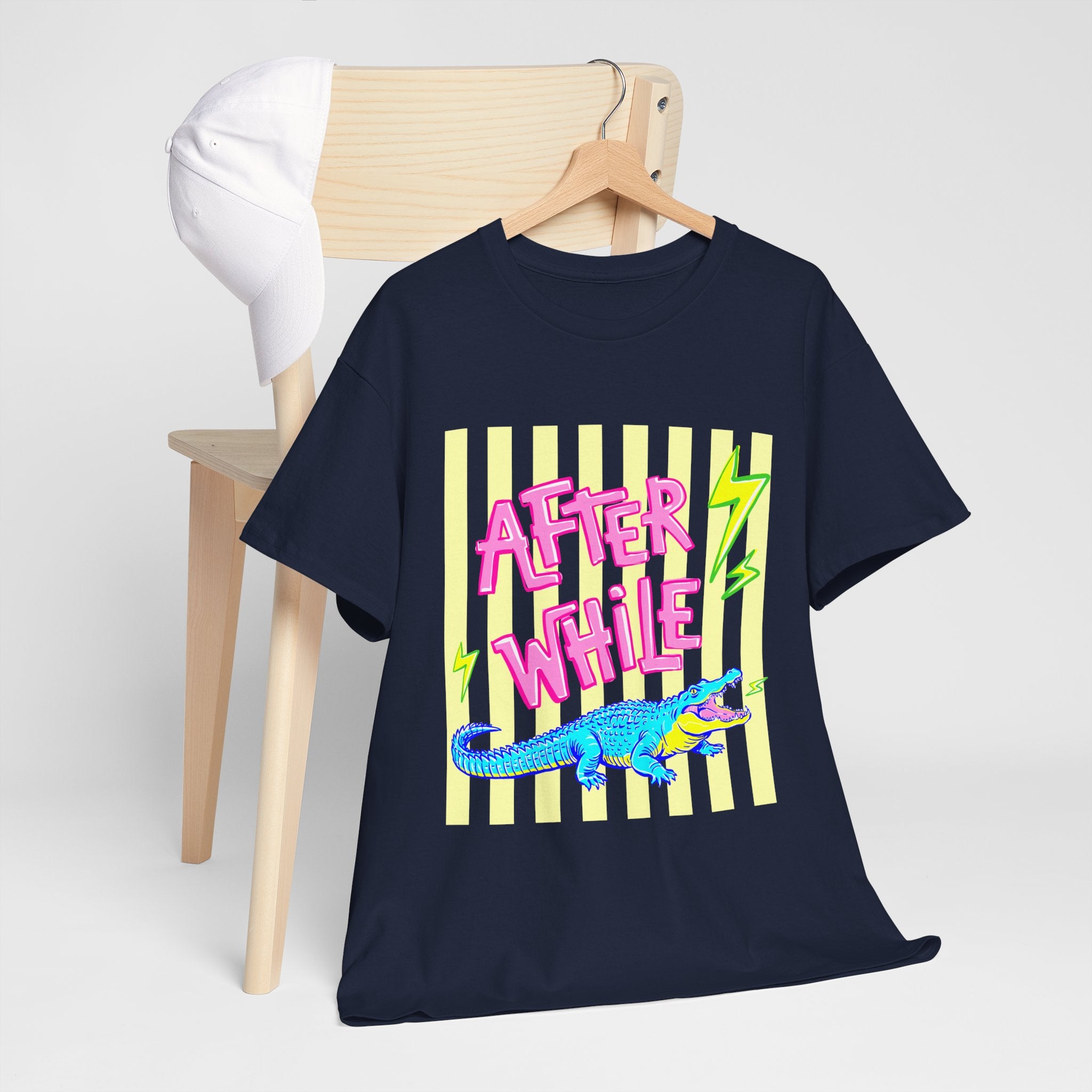 After While Alligator T-Shirt — Retro Neon Graphic Tee