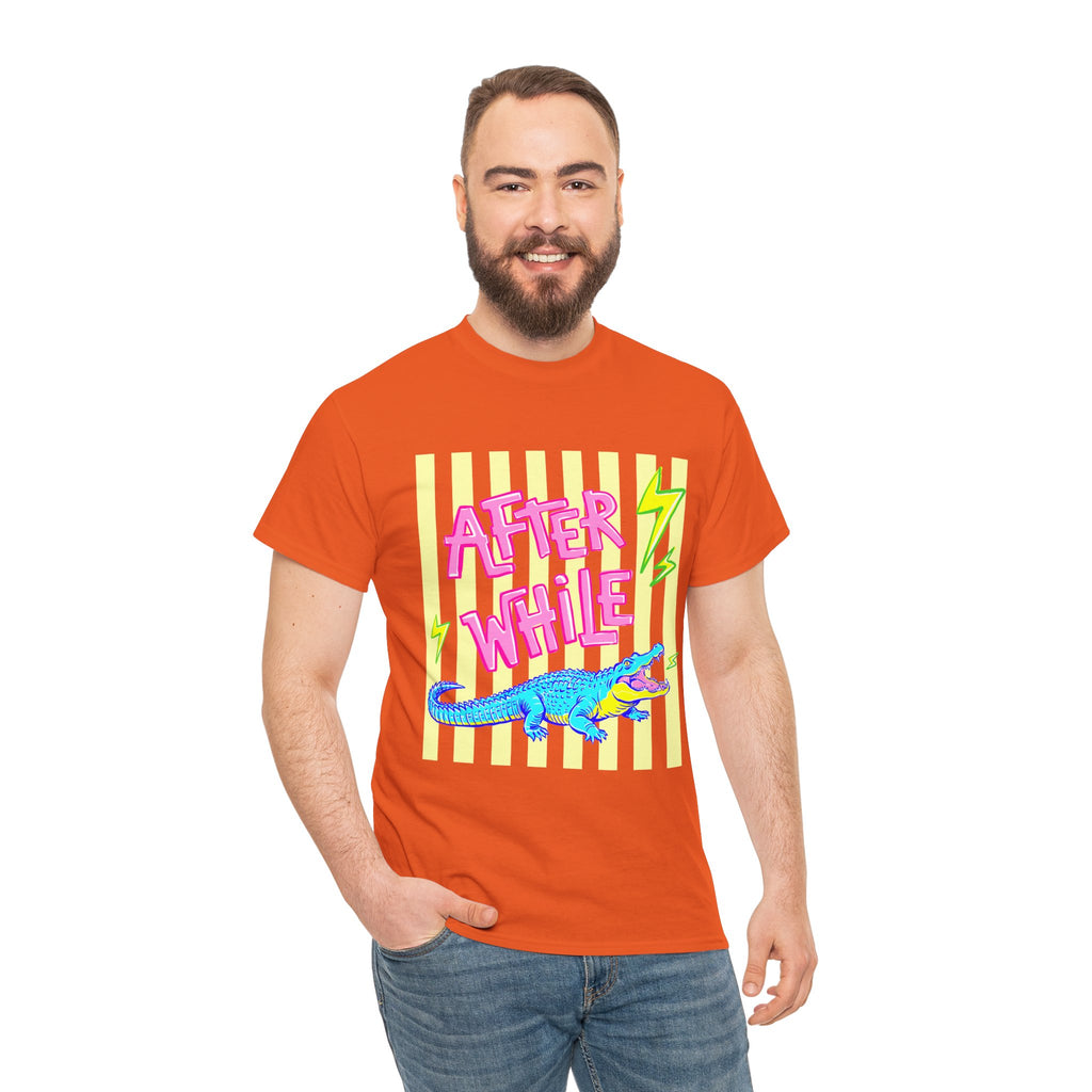 After While Alligator T-Shirt — Retro Neon Graphic Tee