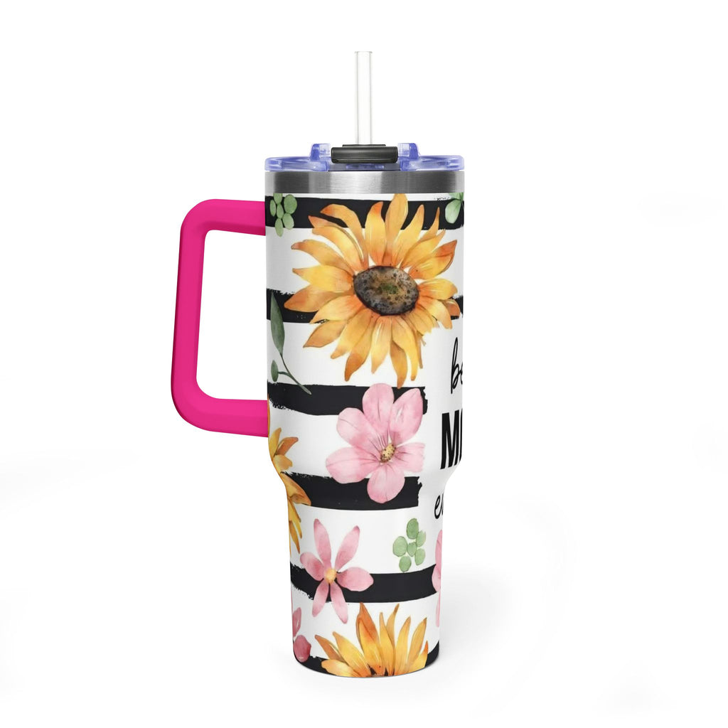 Best Mom Ever 40oz Vacuum Tumbler – Floral Sunflower Travel Cup