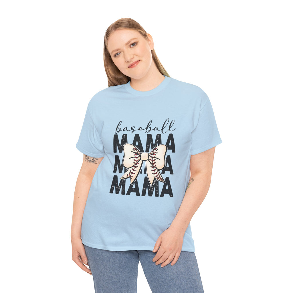 Baseball Mama T-Shirt — Cute Bow Baseball Mom Tee