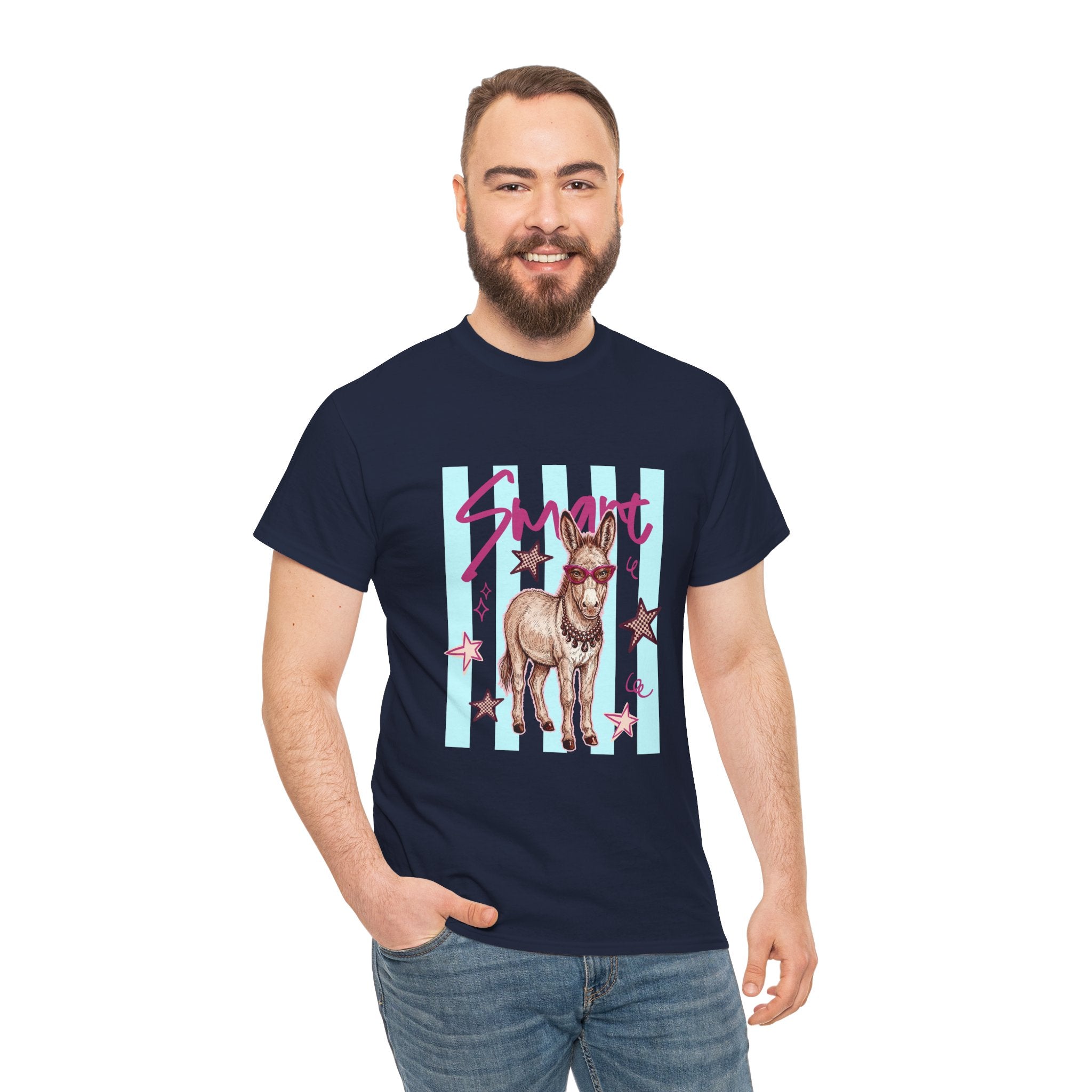 Donkey 'Smart' Graphic Tee — Cute Retro Animal Shirt