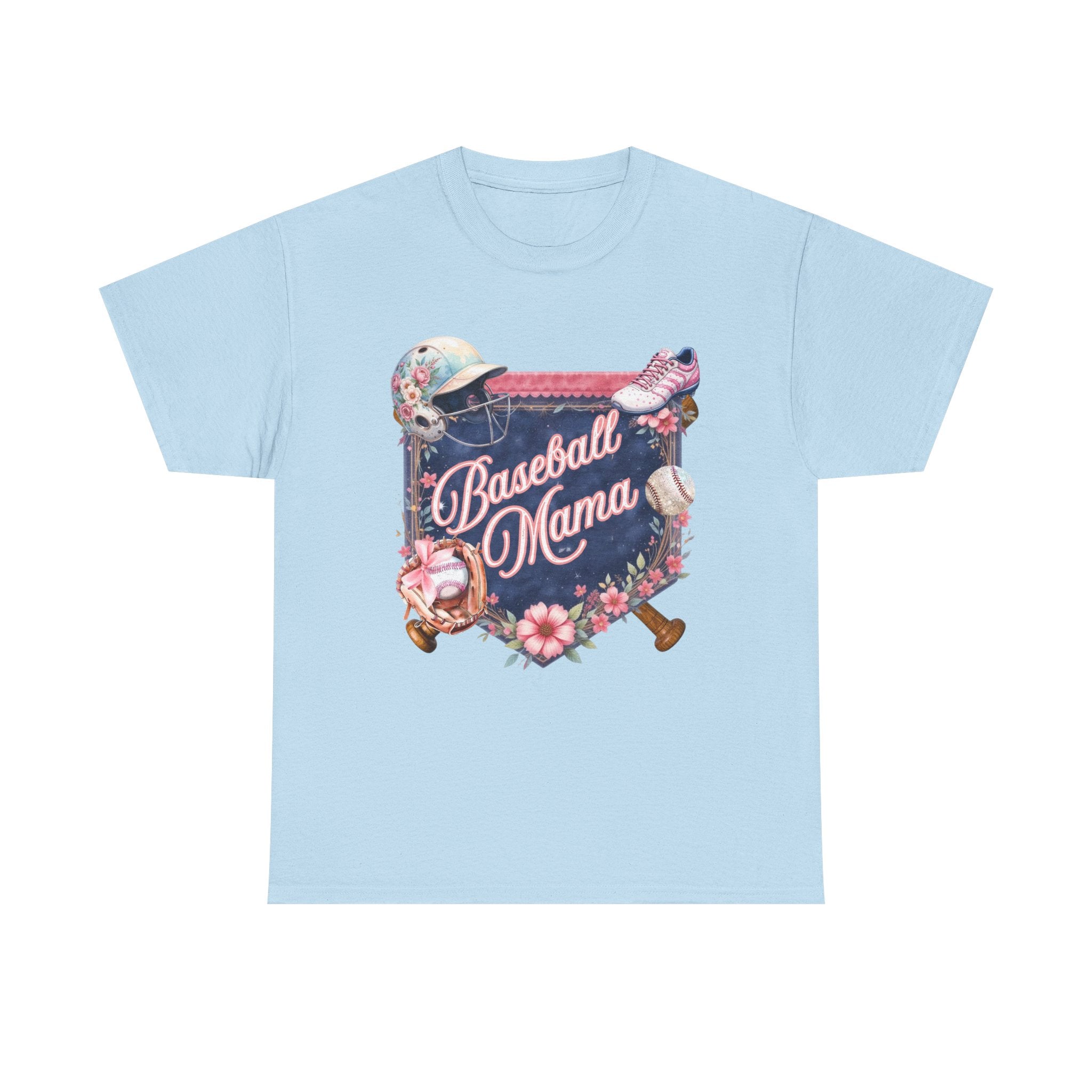 Baseball Mama T-Shirt — Floral Softball/Baseball Mom Tee