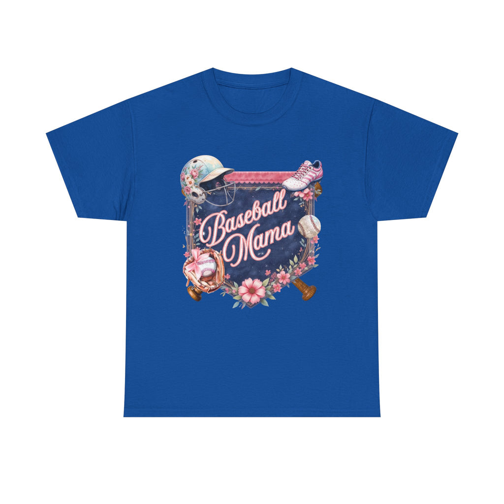 Baseball Mama T-Shirt — Floral Softball/Baseball Mom Tee