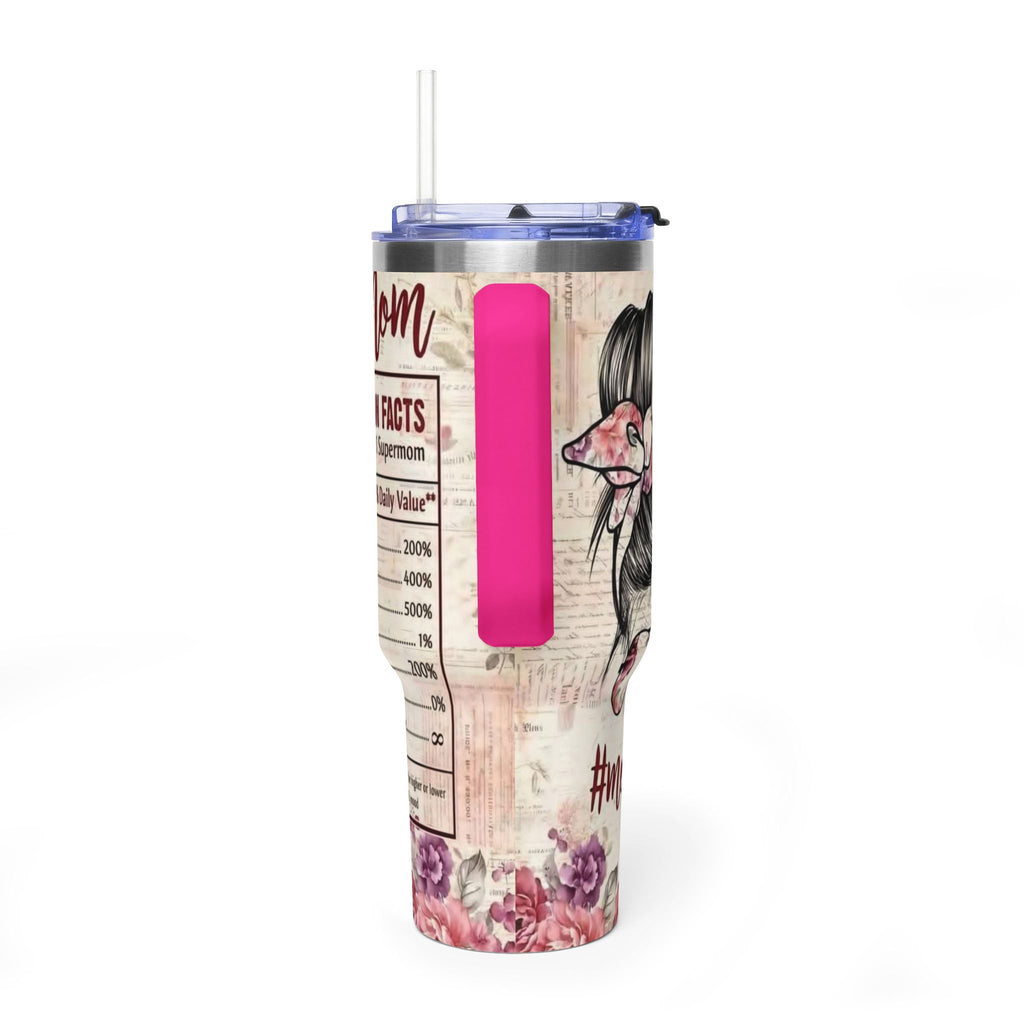 40oz Mom Life Vacuum Tumbler – Floral Momlife Travel Mug