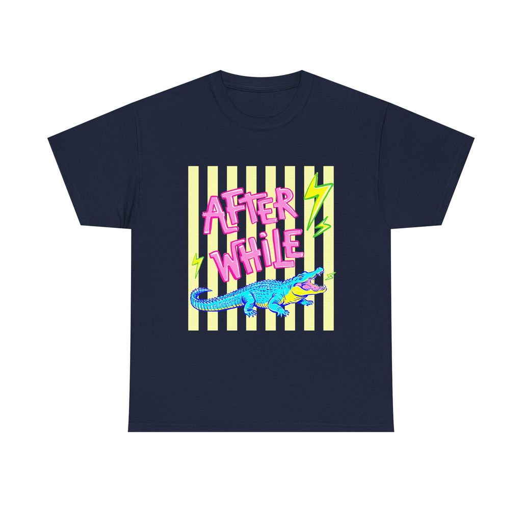 After While Alligator T-Shirt — Retro Neon Graphic Tee
