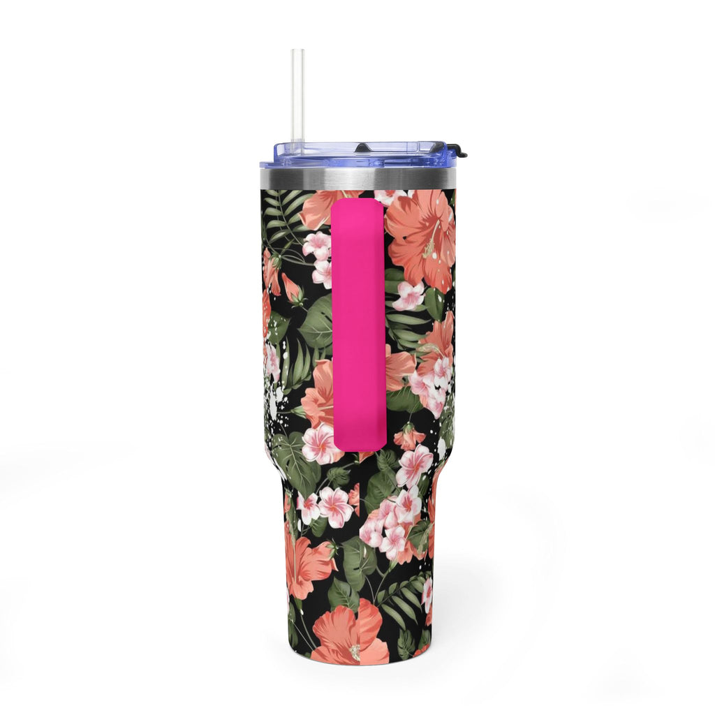40oz Floral Mom Life Tumbler – Insulated Vacuum Travel Cup with Straw