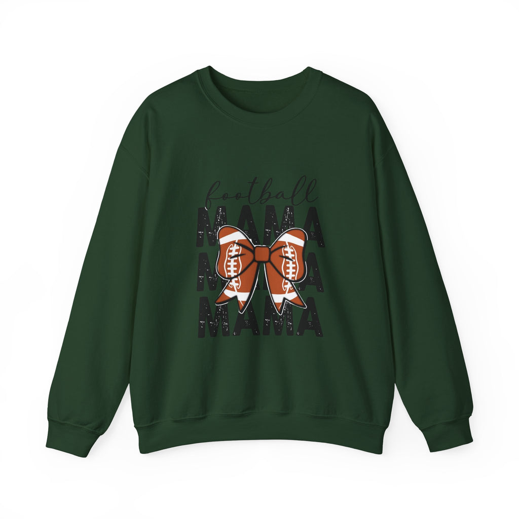 Football Mama Crewneck Sweatshirt — 'Football Mama Mama Mama' Bow Design