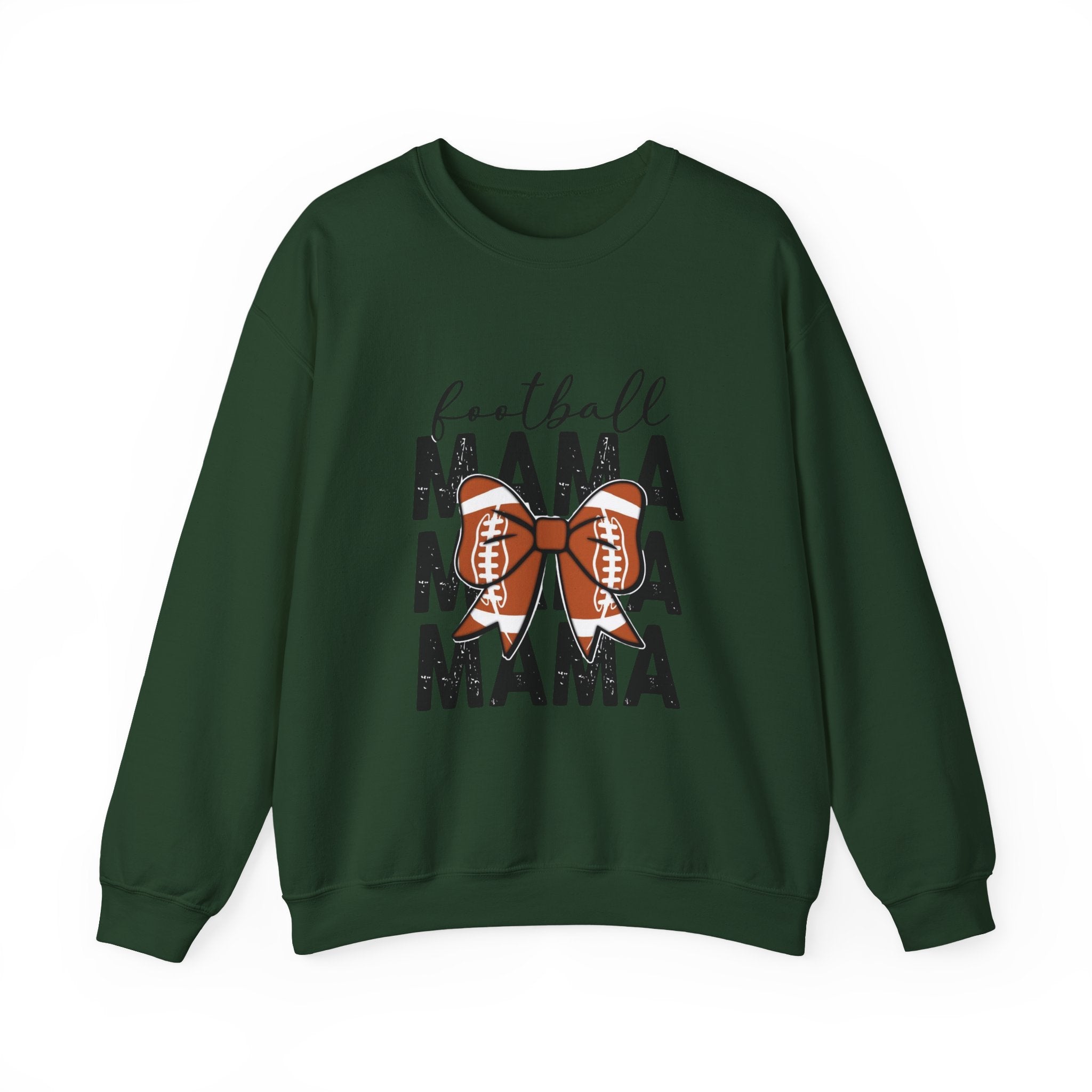 Football Mama Crewneck Sweatshirt — 'Football Mama Mama Mama' Bow Design