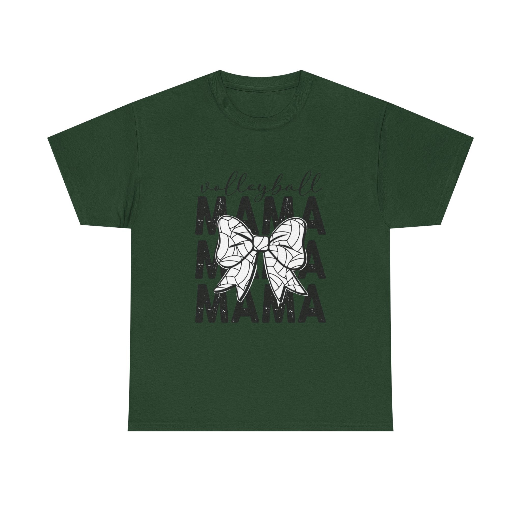 Volleyball Mama T-Shirt — Sporty Mom Graphic Tee with Volleyball Bow