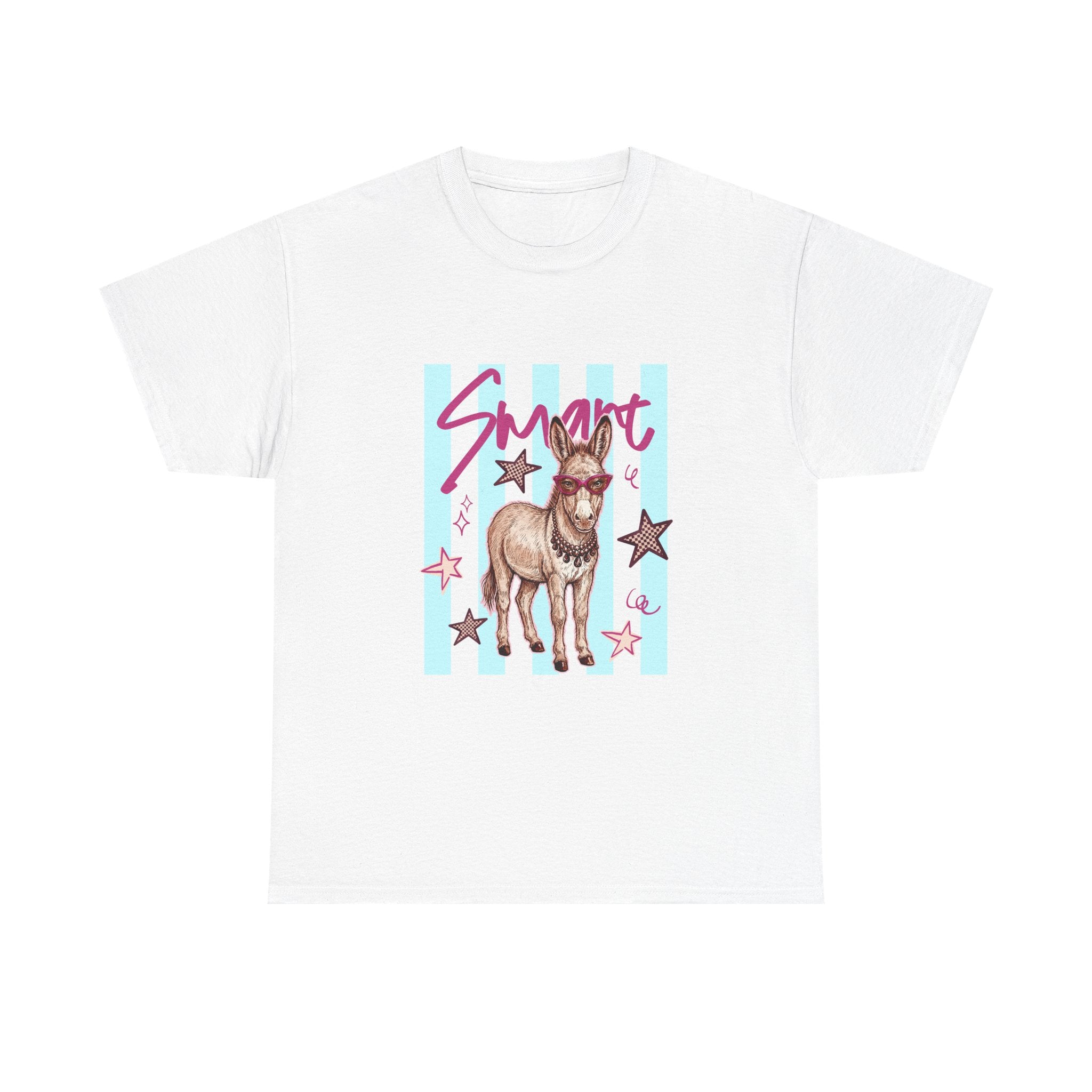Donkey 'Smart' Graphic Tee — Cute Retro Animal Shirt
