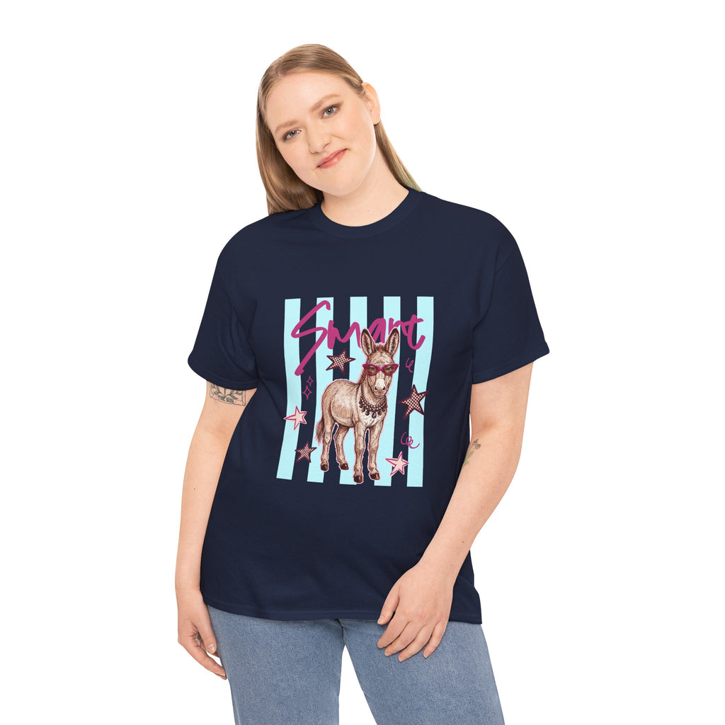 Donkey 'Smart' Graphic Tee — Cute Retro Animal Shirt