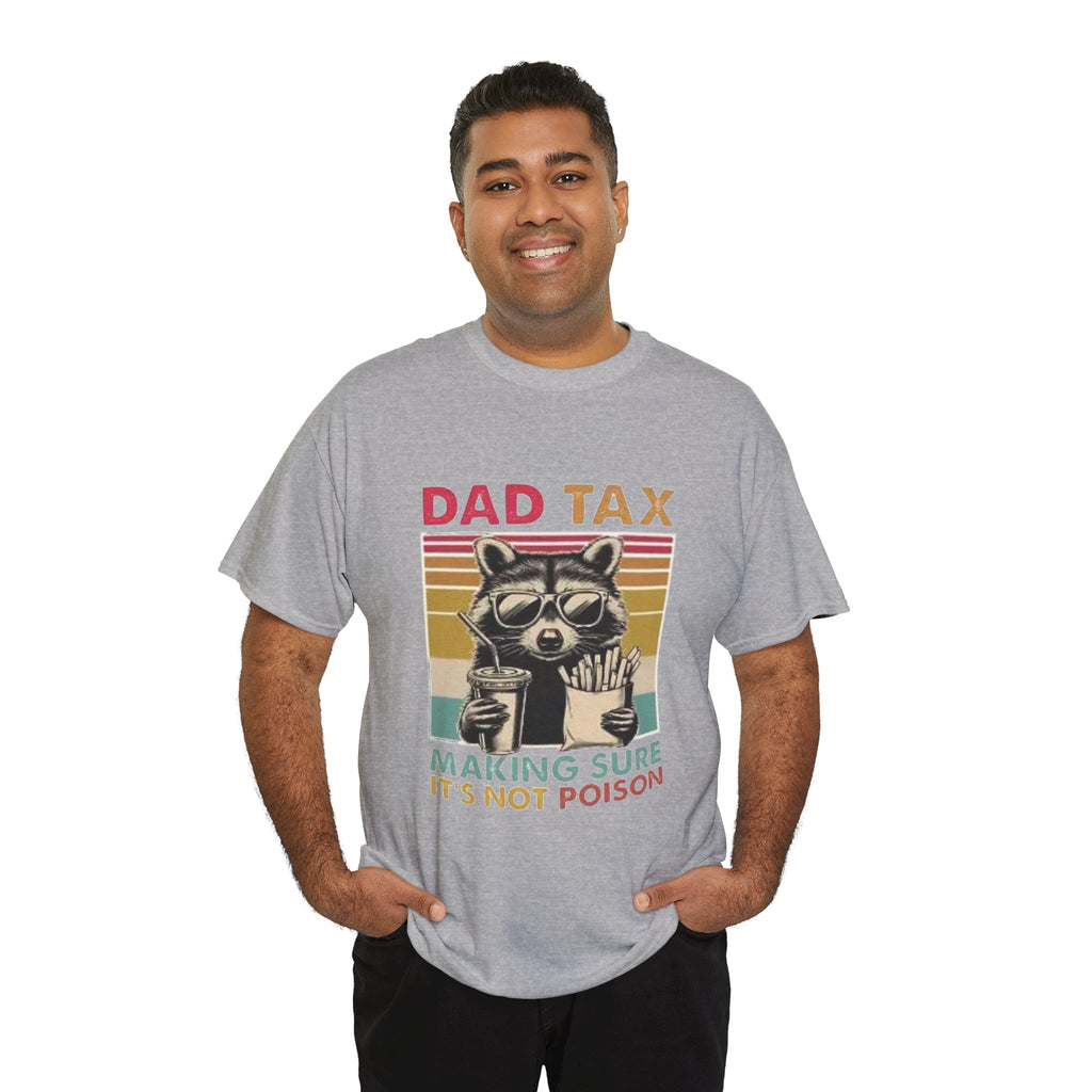 Dad Tax T‑Shirt – Retro Raccoon “Making Sure It’s Not Poison” Funny Father’s Day Tee