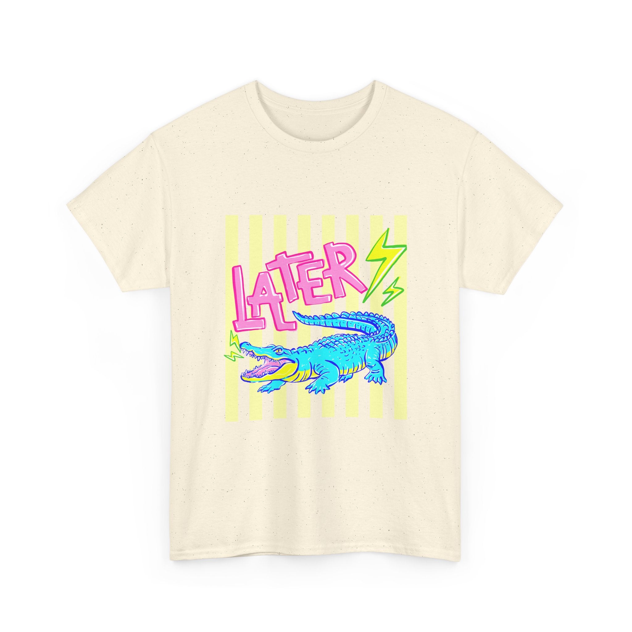 Later Gator Graphic Tee - Neon Retro Alligator Shirt