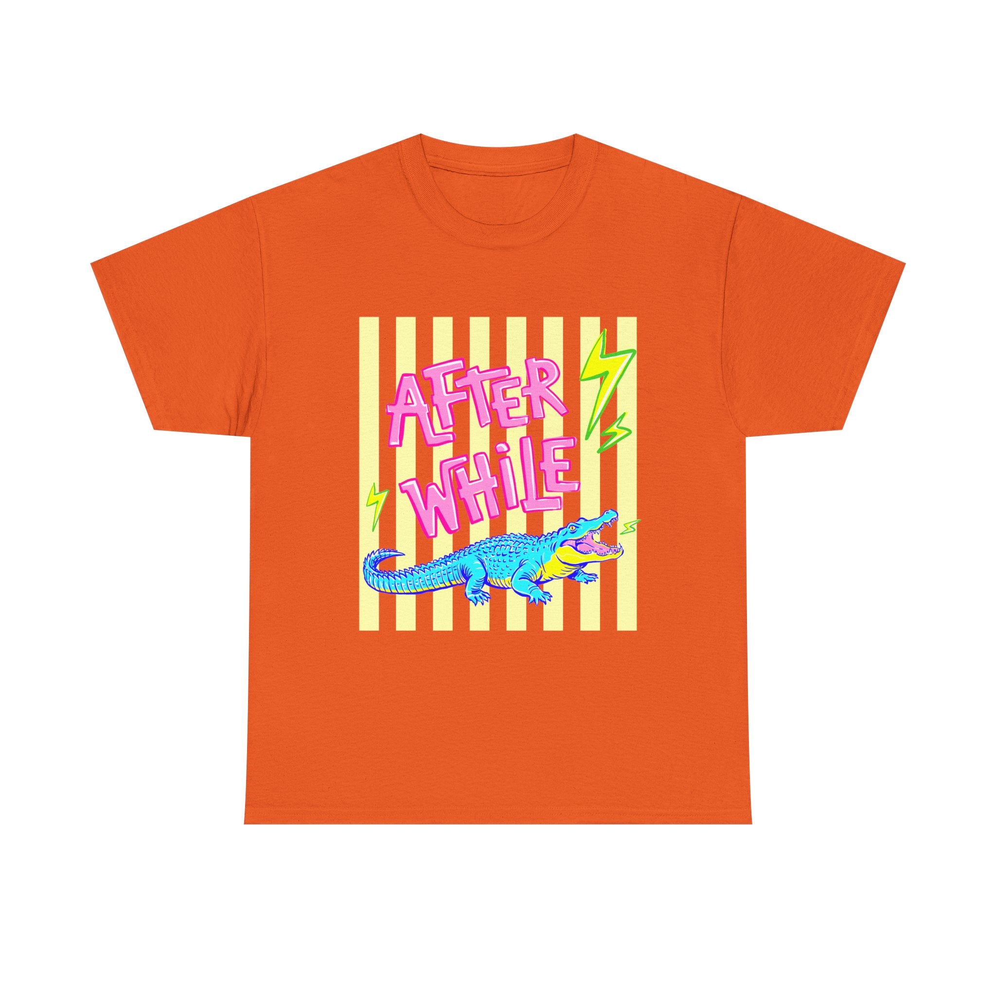 After While Alligator T-Shirt — Retro Neon Graphic Tee