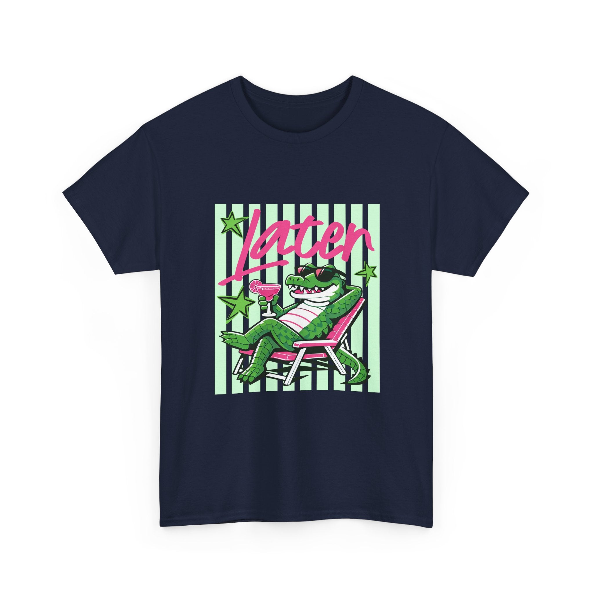 Crocodile Chill Tee — "Later" Lounge Alligator Graphic T-Shirt