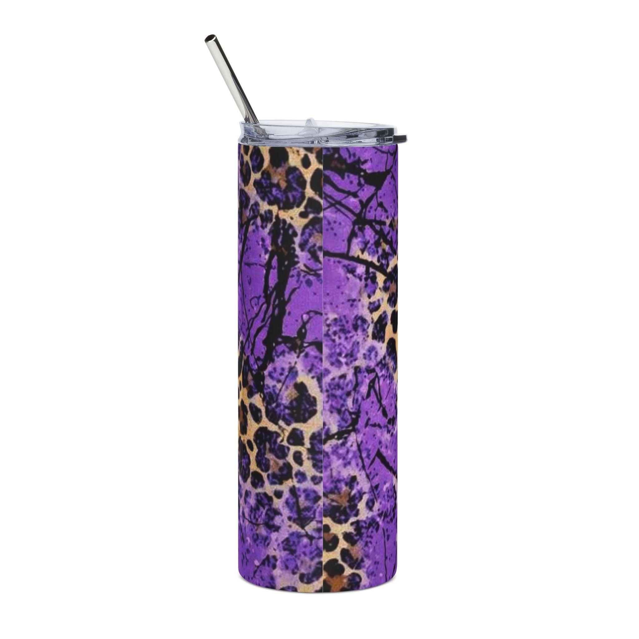 20oz Stainless Tumbler — "Thank You Mom" Purple Leopard Gift
