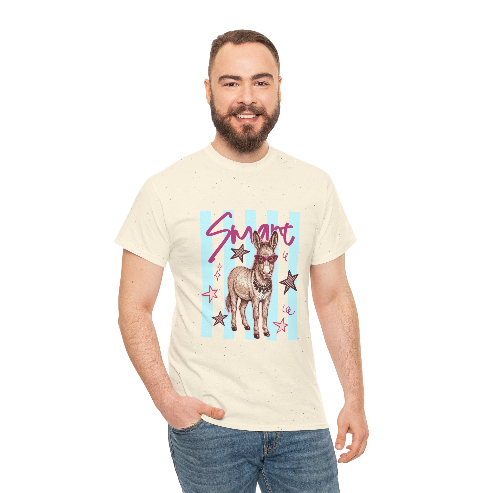 Donkey 'Smart' Graphic Tee — Cute Retro Animal Shirt