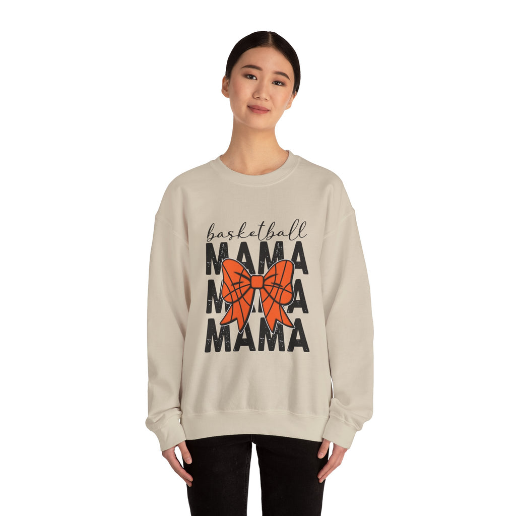 Basketball Mama Sweatshirt — Basketball Bow Mom Crewneck