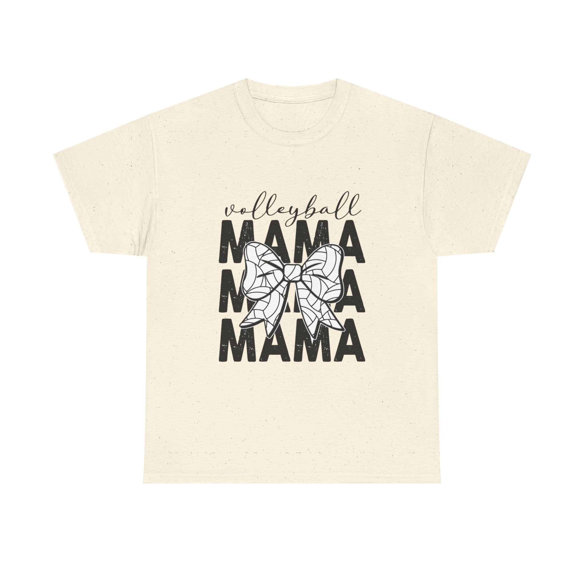 Volleyball Mama T-Shirt — Sporty Mom Graphic Tee with Volleyball Bow