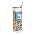 20oz Stainless Steel Tumbler — 'She Is Strong' Floral Comfort Quote Travel Mug