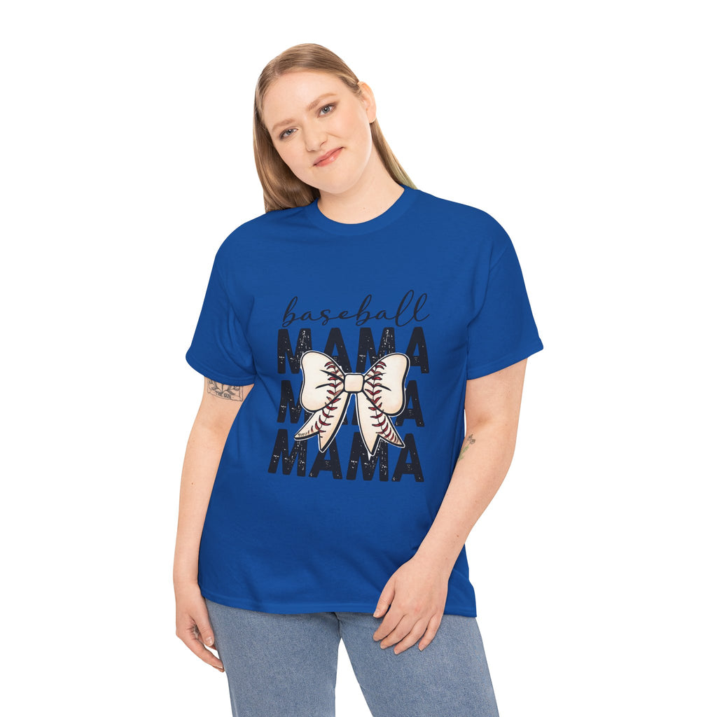 Baseball Mama T-Shirt — Cute Bow Baseball Mom Tee